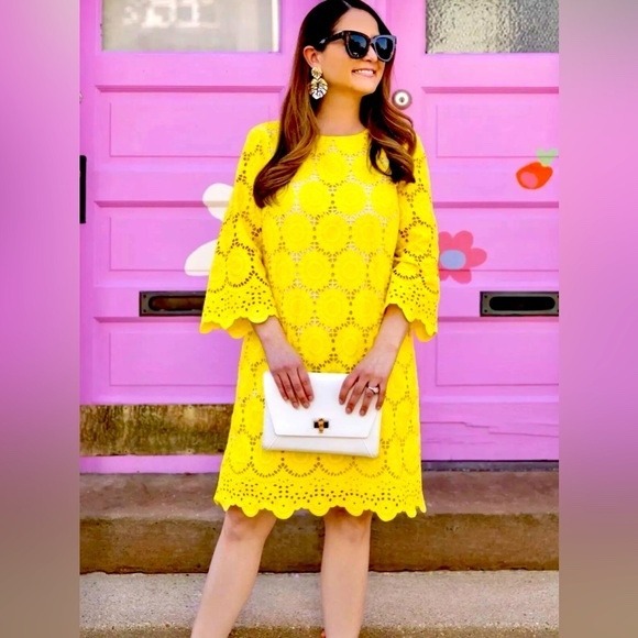 Lilly Pulitzer Dresses & Skirts - Lilly Pulitzer Mariella Dress Lillys Lemon Scallop Eyelet Size 0 HTF!